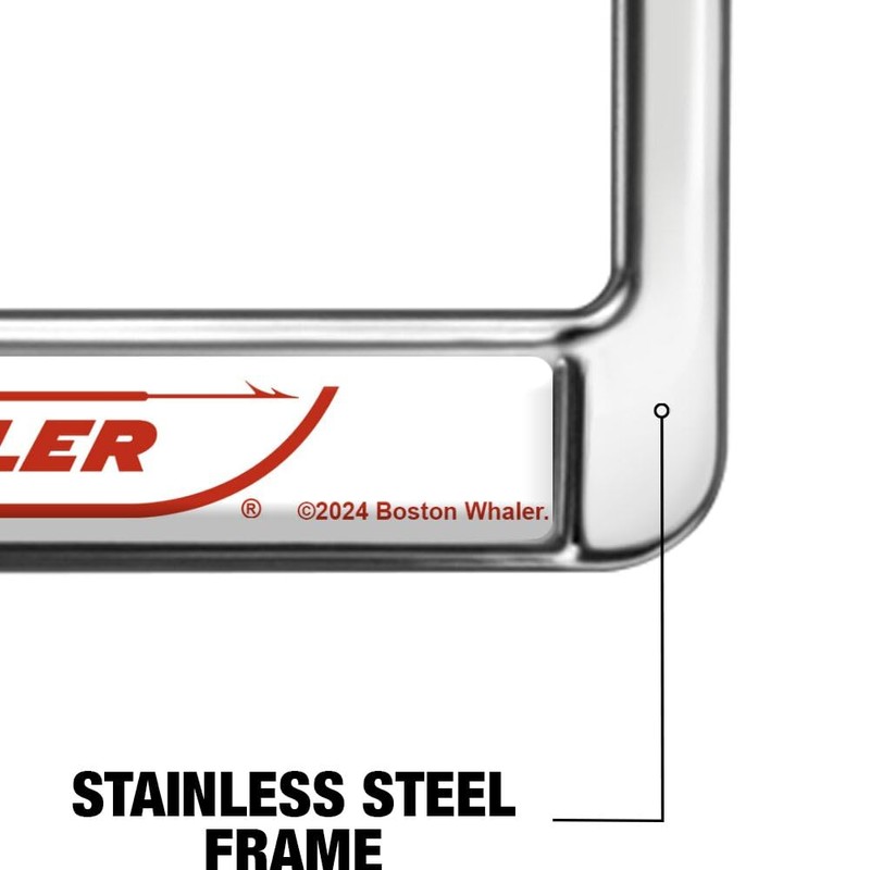 Boston Whaler Red Logo Full Size Standard License Plate Metal