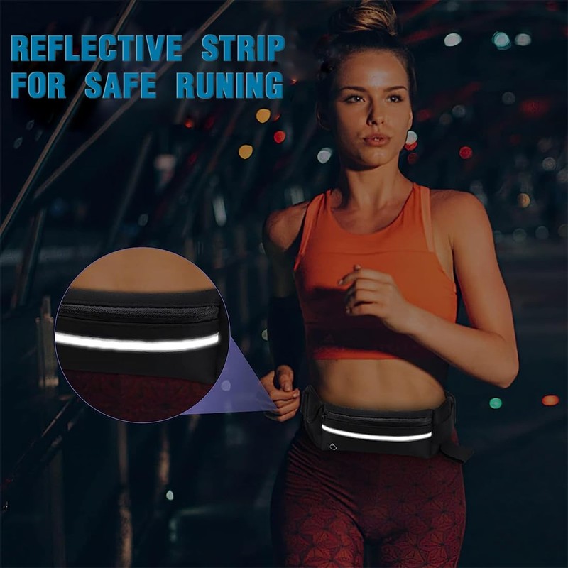ZKSXOA Running Belt with Adjustable Elastic Strap,Waterproof Large Capacity Running
