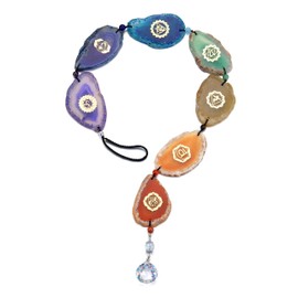 JSDDE 7 Chakra Hangers, Decorative Suncatcher Pendant, Natural Gemstones, Wall Hanging, Ornament, Window Decoration, Hanging Feng Shui Lucky Charm Jewellery
