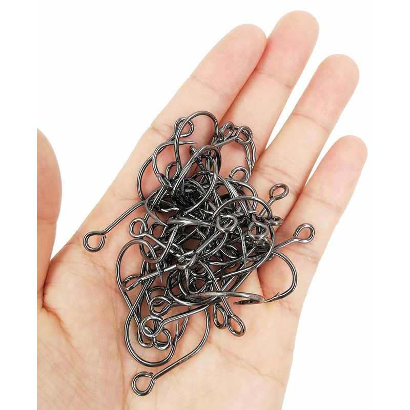 Inline Single Hook for Fishing Lure: 50pcs/Box Large Eye Fishing