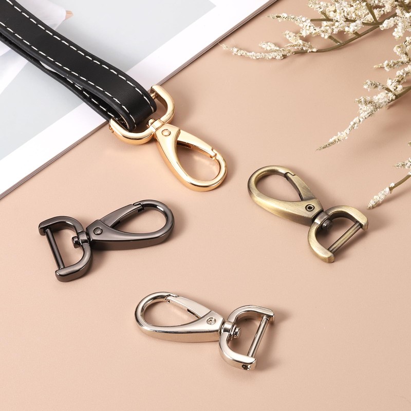 sourcing map 2Pcs Detachable Snap Hook Swivel Clasp 1 1/2"