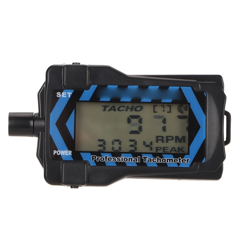 LED Handheld Tachometer Blue Backlit High Accuracy Easy Operation Propeller