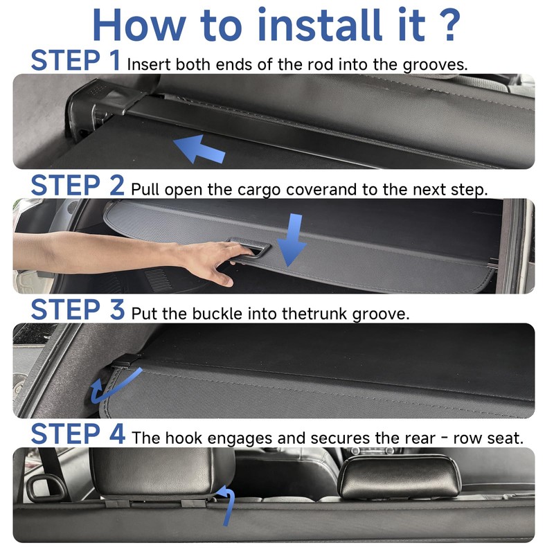 FARBIN Trunk Cargo Cover for Jeep Cherokee 2019 2020 2021