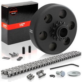 1PZ XNE-JV3 Go Kart Clutch 3/4" Bore 12T with #35 Chain Centrifugal Clutch and Chain for Go Kart Minibike Honda Kart Engines
