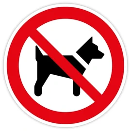 Sticker Prohibited Sign "Carry Dogs Prohibited" Film ISO 7010 P021 | Diameter 5-30 cm Made in Germany, Size: Diameter 20 cm