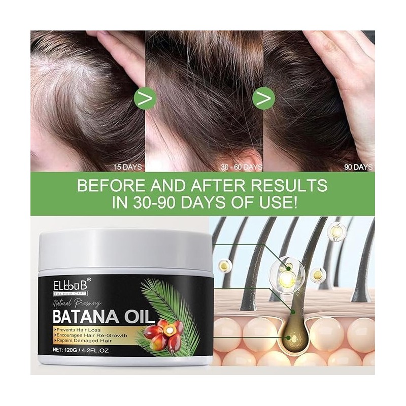 ELBBUB Raw Batana Oil for Hair Growth and Repair -100%