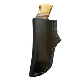 Custom Left Hand Leather Knife Sheath Fits Buck 110 Knife, 5" Folding Knife Holder, Black