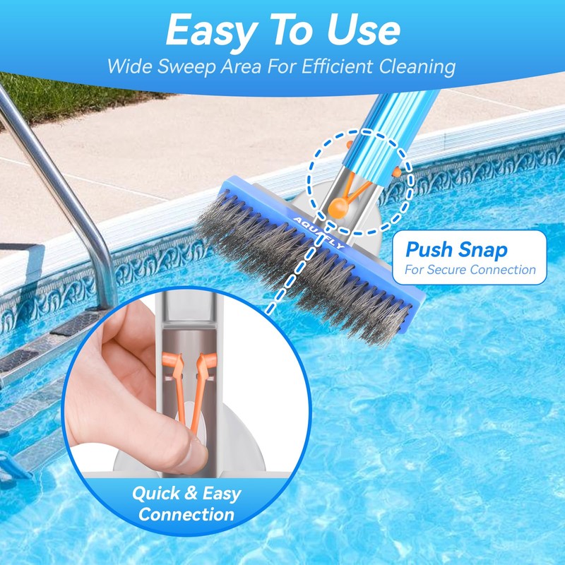 5-Inch Stainless Steel Pool Brush - Heavy Duty Pool Cleaning