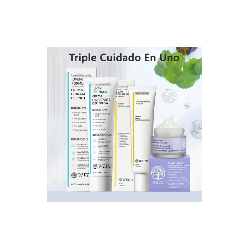 3pc Rutina Hidratante Anti-arruga Reafirma Crema Ojos Cuello