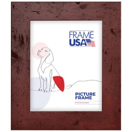 Frame USA 16x18 Picture Frame, Red, Rustic Wide Series, Wall Hanging Frame with High Clarity Plexiglass