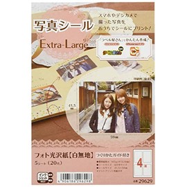 A-One 29629-2P Photo Stickers Photo Glossy Paper Extra Large 4 Sides 5 Sheets Set of 2