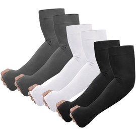 Arm Sleeves with Thumb Hole for Women Men Youth, UV Sun Protection Compression Cooling Sleeves to Cover Arm Tattoo