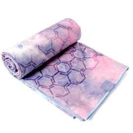 Eunzel Yoga Towel for Hot Yoga,Non-Slip Double Sided Silicone Grip Towel Absorbent Microfiber Towel for Hot Yoga, Vinyasa and Power 26.5"x72", Navy & Pink