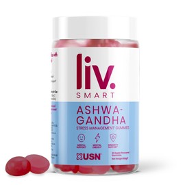 Liv.Smart by Usn Ashwagandha Gummies - 60 Delicious Apple Flavoured Stress Management Gummies with Added Vitamin B6 - for Mental Support, Mental Energy and Immunity Support