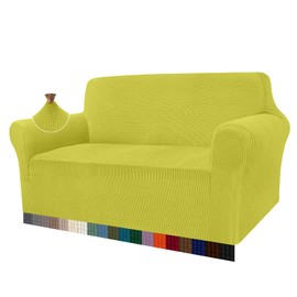 Granbest High Stretch Sofa Cover Modern Sofa Throw Jacquard Elastic Sofa Cover for Living Room Protector for Dogs Pets (2 Seater, Lemon Yellow)