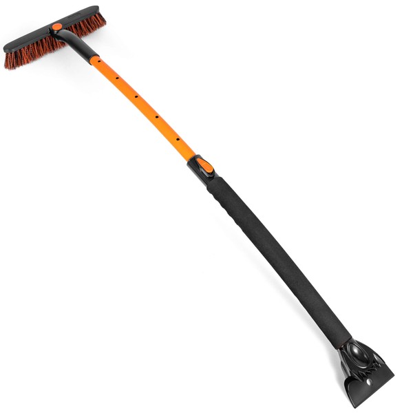 BIRDROCK HOME 50" Extendable Snow Brush with Ice Scraper for