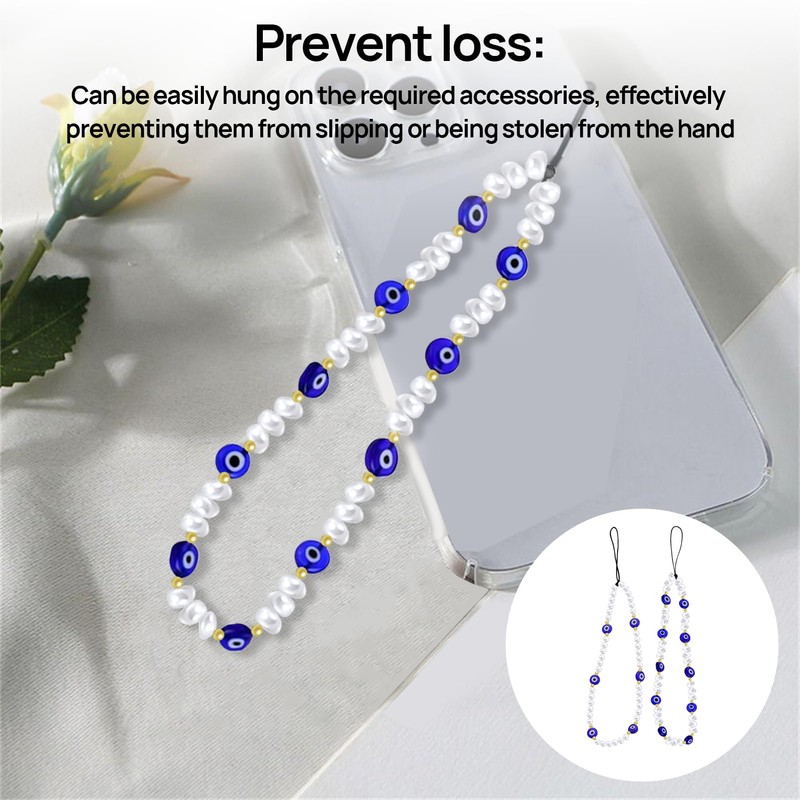 Deilonie 2PCS Beaded Phone Strap, Beaded Phone Charms, Phone Strap