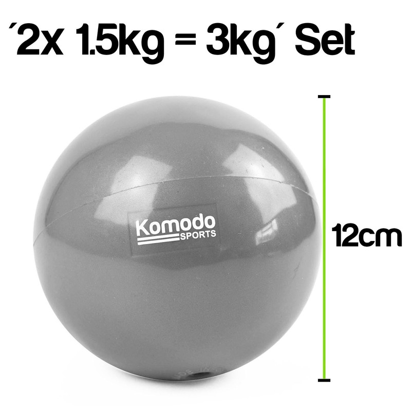 Komodo Weighted Toning Balls - Soft Pilates Yoga Training Pair
