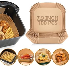 Air Fryer Liners 100 Pcs- Non-Stick Airfryer Liners Parchment Paper Disposable Oil & Water Proof Round Air Fryer Accessories for Baking, Roasting & Cooking