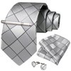 DiBanGu Silk Necktie Wedding Pocket Square Tie Pin Cufflinks Set
