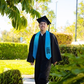 Endea Graduation Stole Class of 2024 With Classic Tips - Unisex Adult - 62" Long - Graduation Sash (Light Blue)