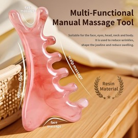 HCYPCV Multi-Functional Manual Massage Tool, Suitable for The Face, Eyes, Head and Neck. It is Used to Reduce Wrinkles, Shape The Jawline and Reduce Swelling. Skin Care Tool (Red)