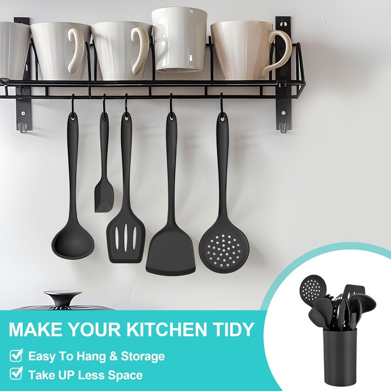E-far Silicone Cooking Utensils Set, 25 Piece Kitchen Utensils with
