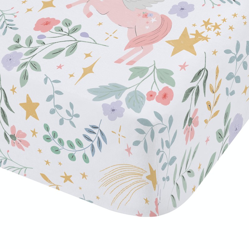 Catherine Lansfield Fairytale Unicorn Double Fitted Sheet White