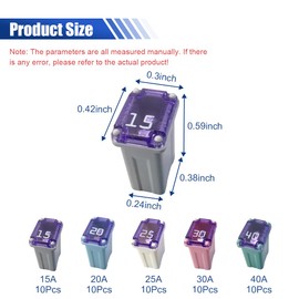 10PCS 15 Amp Car Micro Cartridge Fuses - Slow Blow FMM Mcase Type, Automotive Low Profile Mini Box Shaped Fuse for Cars, Trucks and SUVs
