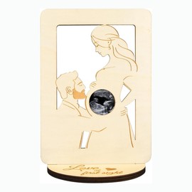 Reccisokz 1 Item Pregnant Mum Bump Photo Ultrasonic Sonogram Wooden Picture Frame Baby Ultrasound Test B Ultrasonic Souvenir Expectant Mother Photo Display Keepsake Gift for Expecting Mother (B)