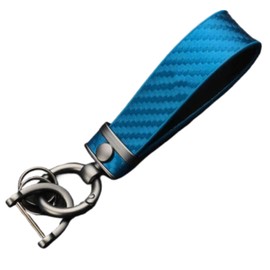 Amily, 5 Types, Carbon Style, Premium PU Leather Key Chain, Matching, Car, Motorcycle, Stylish, Men's, Women's, Key Chain, sapphire