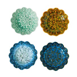 Zhonleemy Ceramic Sauce Bowls Set of 4, Small Dipping Dishes for Soy Sauce Sushi Appetizers Durable Condiment Bowls, Assorted Colors