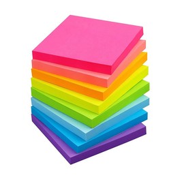76 x 76 mm Sticky Notes Set, Sticky Notes in 8 Colours, Neon and Pastel Tones, 82 Sheets/Pad, 8 Pads/Pack, Suitable for Meetings, Office, School and Home