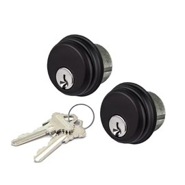 Storefront | Commercial | Glass Door | Mortise Key Cylinders with Keys Alike for Deadbolt, Deadhook, Hookbolt, Deadlatch Lock | Available in Aluminum and Duronotic Finishes (Duronotic)