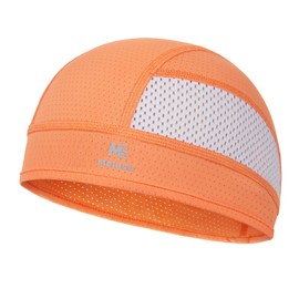 MELASA Cooling Skull Caps Helmet Liner, Lightweight Mesh Under Helmet Cycling Motorcycle Hard Hat Sweat Liner for Men Women Orange