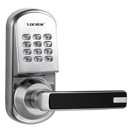 Keyless Entry Handle Door Lock with Keypad Smart Locks for Front Door with Backlit Password Push Button Electronic Deadbolt Lock with Keypad Weatherproof Silver (MT Right Handed Open)