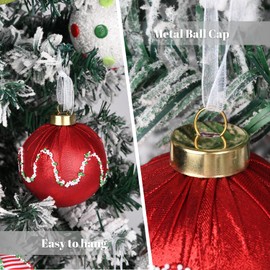 Christmas Ball Ornaments for Tree Decorations - Large 3.15 inch Shatterproof Xmas Ornaments for Indoor Holiday - Funny Christmas Bulbs Set for Home Party Decor - Red Green White Multicolor 80mm