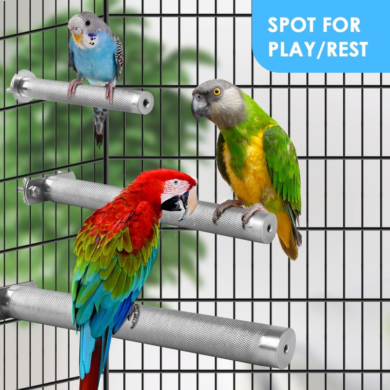 KATUMO Parrot Perch - Stainless Steel African Grey Perch Bird