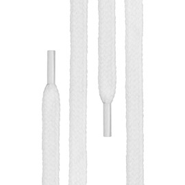 Di Ficchiano flat lace-up made of 100% cotton for trainers and trainers - very tear-resistant - approximately 7 mm wide, 45 cm - 200 cm length. Made in Europe., white, 120 cm