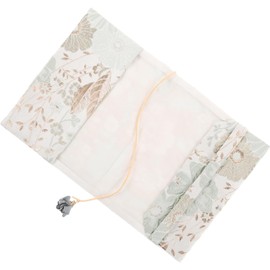 Lurrose Funda Protectora Reutilizable para Libros y Cuadernos A5 de Tejido Verde Diseño Floral, Fácil de Mantener y Protección Completa para Uso Diario