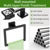 2 Pack Matte Black Hand Towel Holder, Stainless Steel Wall