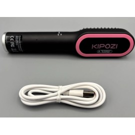 KIPOZI Cordless Hair Straightener Brush 3 temp, Portable, USB Charger. Black