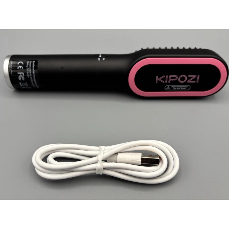 KIPOZI Cordless Hair Straightener Brush 3 temp, Portable, USB Charger.