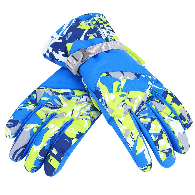 Winter Outdoor Ski Waterproof Wind Ventilation Thickened Warm Gloves(Blue XL)