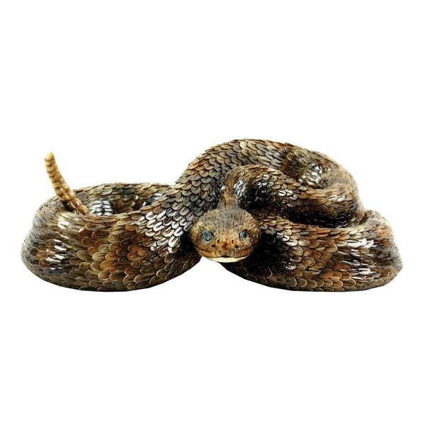 Western Diamondback Rattlesnake S by Michael Carr Designs - Outdoor Snake Figurine for gardens, patios and lawns (80058),Brown