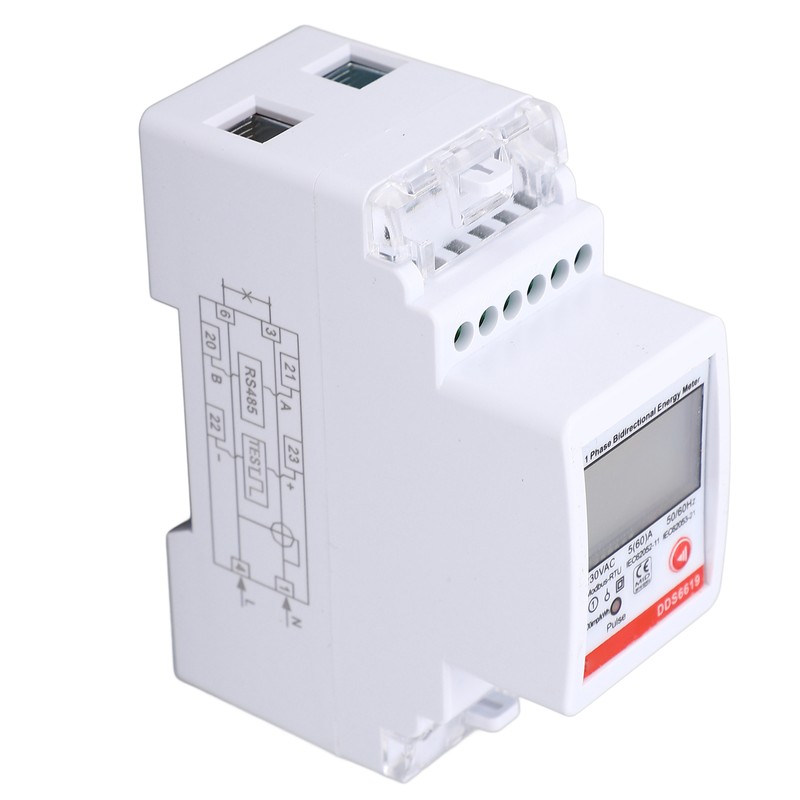 Single Phase Energy Meter Bidirectional Metering 2P DIN Rail Mount