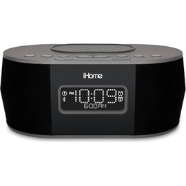 iHome Alarm Clock for Bedroom w/ Wireless Charger, Bluetooth Speaker, USB