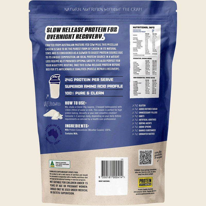 Protein Supplies Australia Micellar Casein Protein Vanilla 1kg