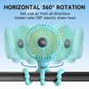 Aorloxta Mini portable fan, 4-Speed 360° Rotation LED Rechargeable Portable