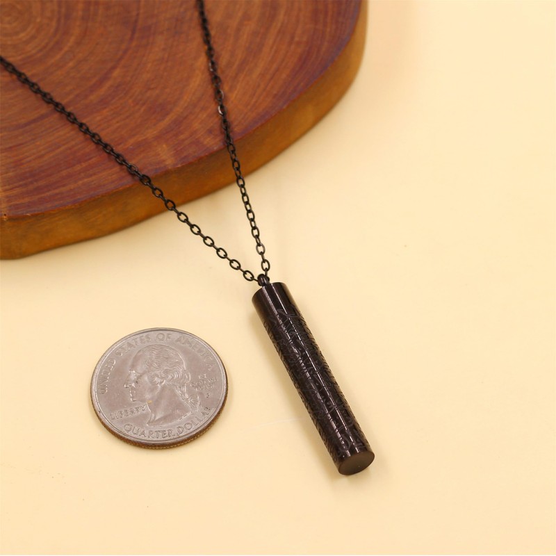 JunyiDIY Black Stainless Steel Scripture Necklace | Quran Pendant Necklaces